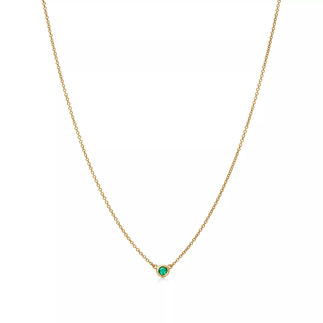 カラー バイ ザ ヤード ペンダント イエローゴールドにエメラルドをセッティング