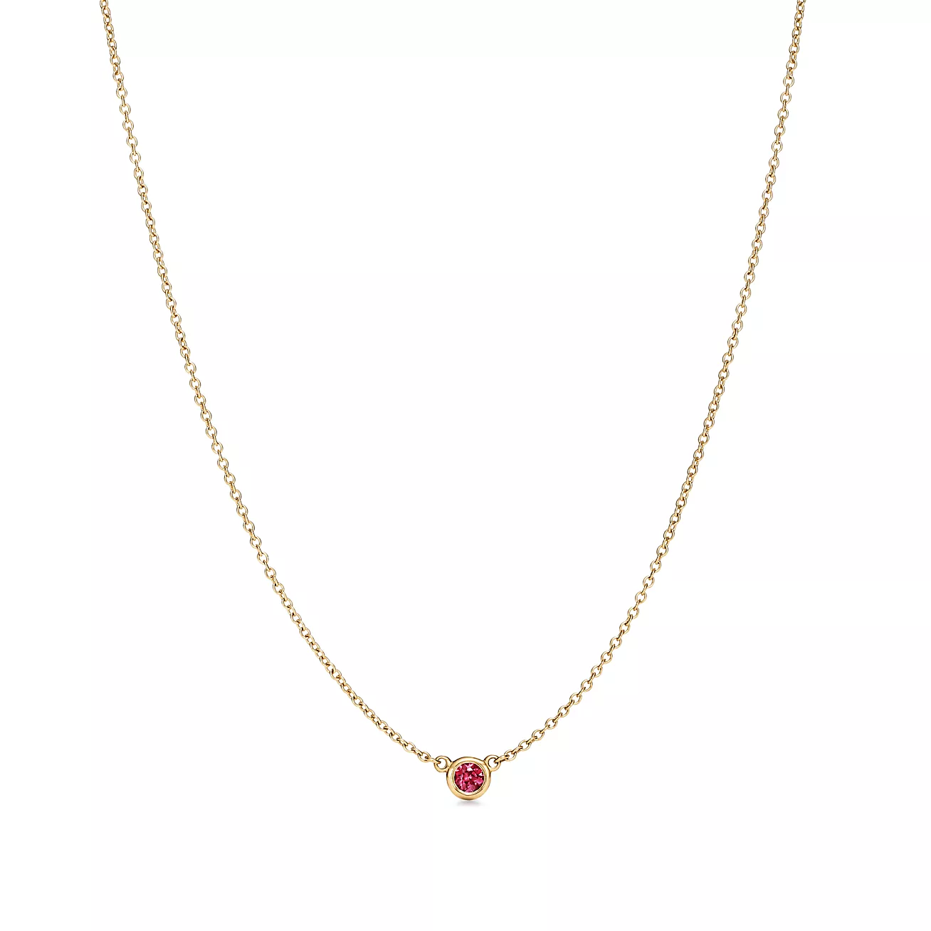 カラー バイ ザ ヤード ペンダント イエローゴールドにルビーをセッティング