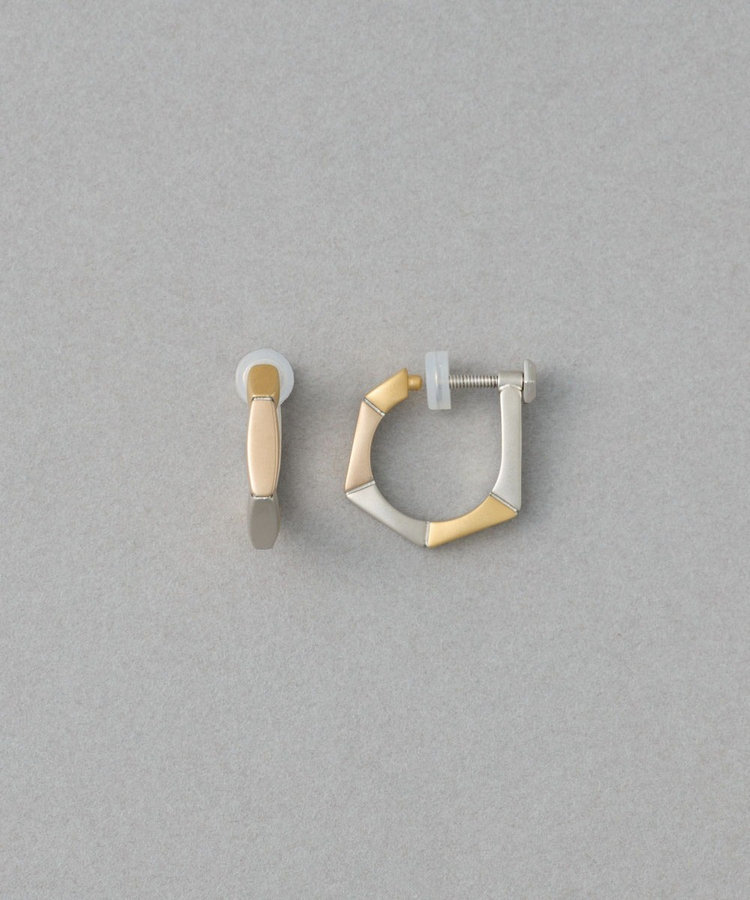 [トリカラー] ボクシー フープイヤリング