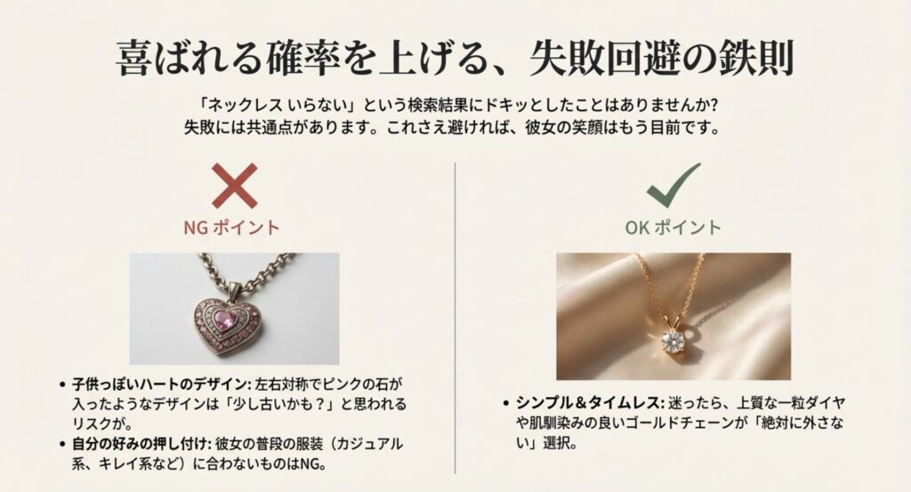 ネックレスのプレゼントで失敗しないためのNGポイントとOKポイント