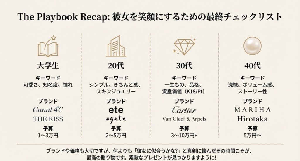 年代別・彼女へのプレゼントにおすすめのネックレス最終チェックリスト